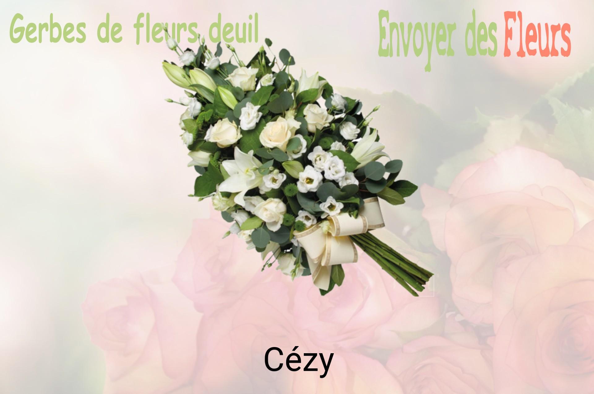 Gerbe de fleurs de deuil livrée à Cézy